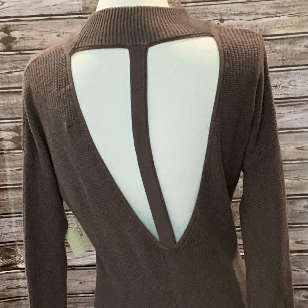 ANTHOPOLOGIE RUBY MOON Moon Cutout Back Brown Sweater Dress NWT - Picture 5 of 5